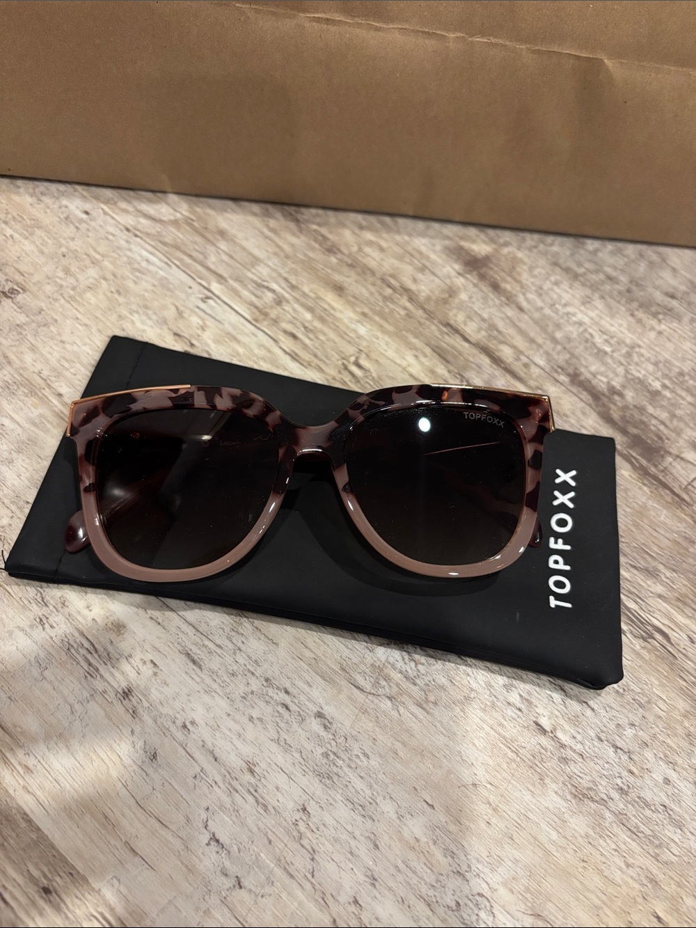 Topfoxx Women's Tortoiseshell Pink-Brown Sunglasses